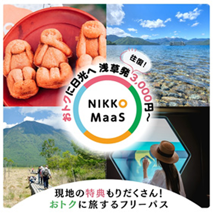NIKKO MaaS。おトクに日光へ。浅草発往復3,000円～。